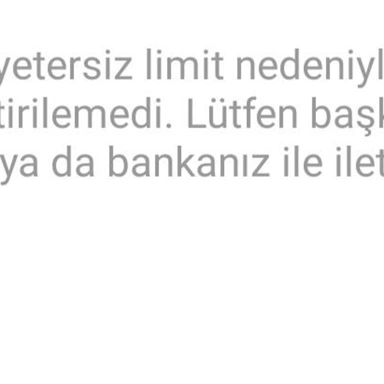 Ziraat Bankası Ziraat Yetersiz Limit