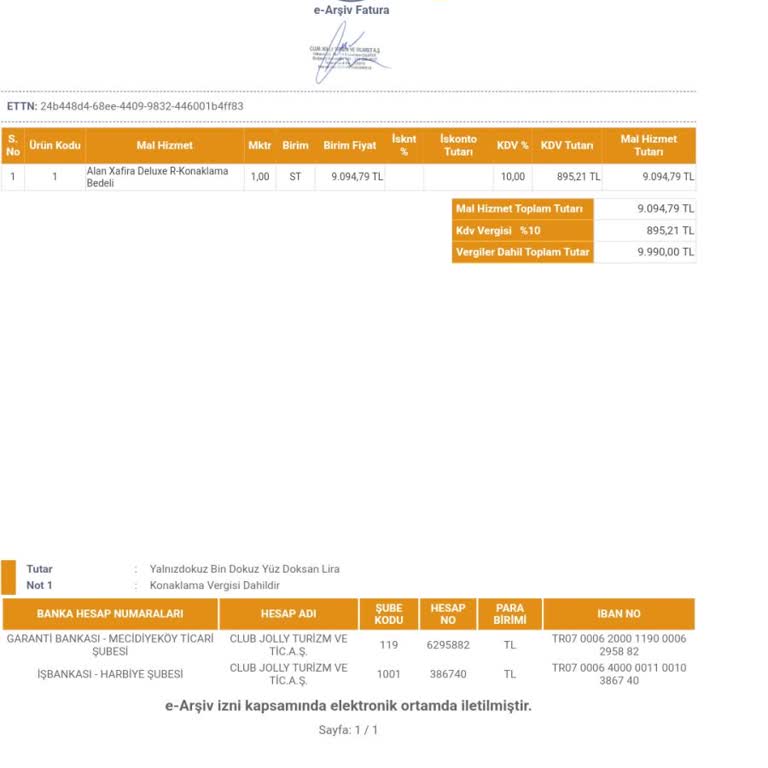 Jolly Tur Otel Rezervasyonu İptalinde Geri Ödeme Sorunu