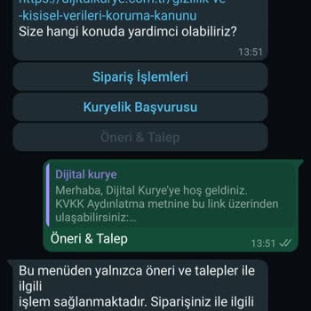 Dijital Kurye'ye Ulaşamıyorum, Bilgi Alamıyorum...