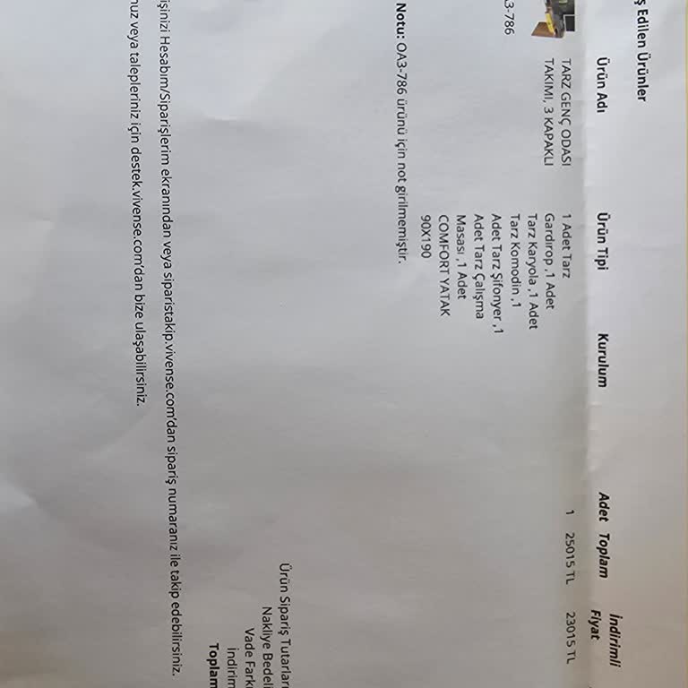 Vivense Samsun Ürün Teslimat