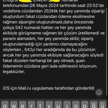 Vodafone Her Şey Yanımda Şikayet Paramı İade İstiyorum