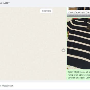 Butik Merve Aksoy Siparişimdeki 2 Üründen Sadece Birinin İadesi Yapıldı.