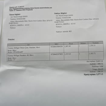 Tommy Hilfiger Boyner'den Şikayetçiyim Ayakkabımdaki Sorunu Kabul Etmiyor