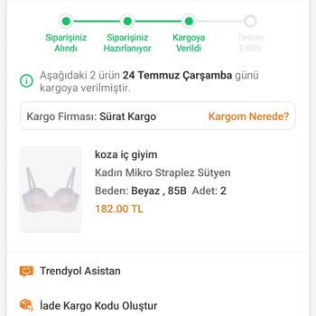 Koza İç Giyim Yanlış Gönderilen Ürün Sıkıntısı