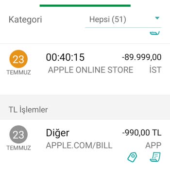 Apple Bilgim Dışında İşlem