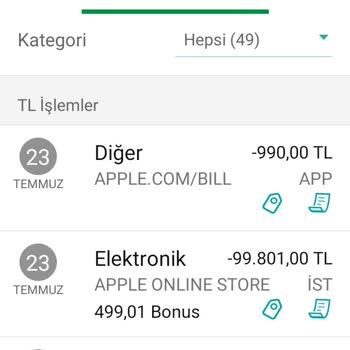 Apple Bilgim Dışında İşlem