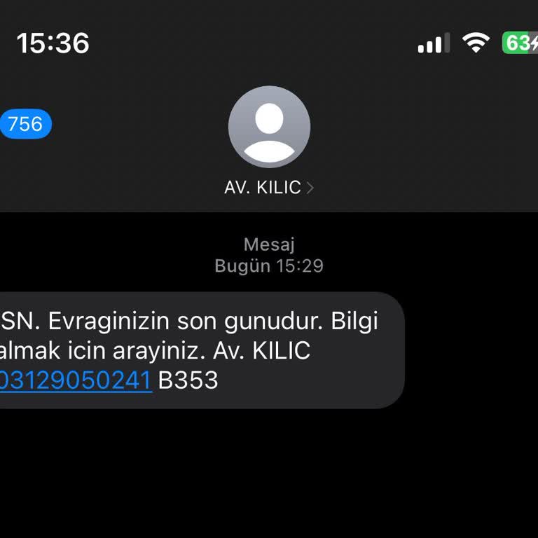 Av. Kılıç (SMS) Sahte Mesaj İle Yanıltmaca