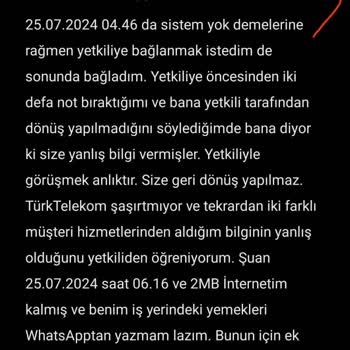 Türk Telekom T. Telekom Müşteri Temsilcisi Yanlış Bilgi Veriyor.