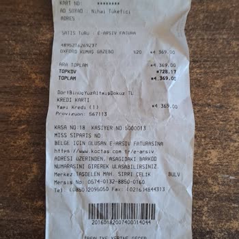 Koçtaş Parça Tedariği İstiyorum