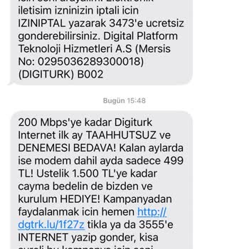 İstememe Rağmen Digiturk Hep Kampanya Mesajı Atıyor