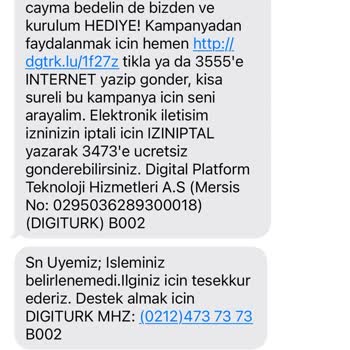 İstememe Rağmen Digiturk Hep Kampanya Mesajı Atıyor