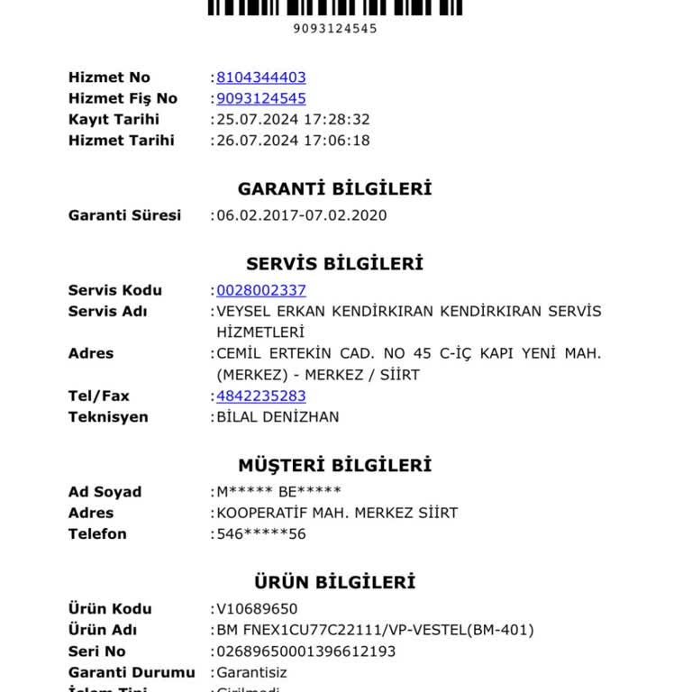 Vestel Ve Teknik Servisleri İş Yapmıyor.