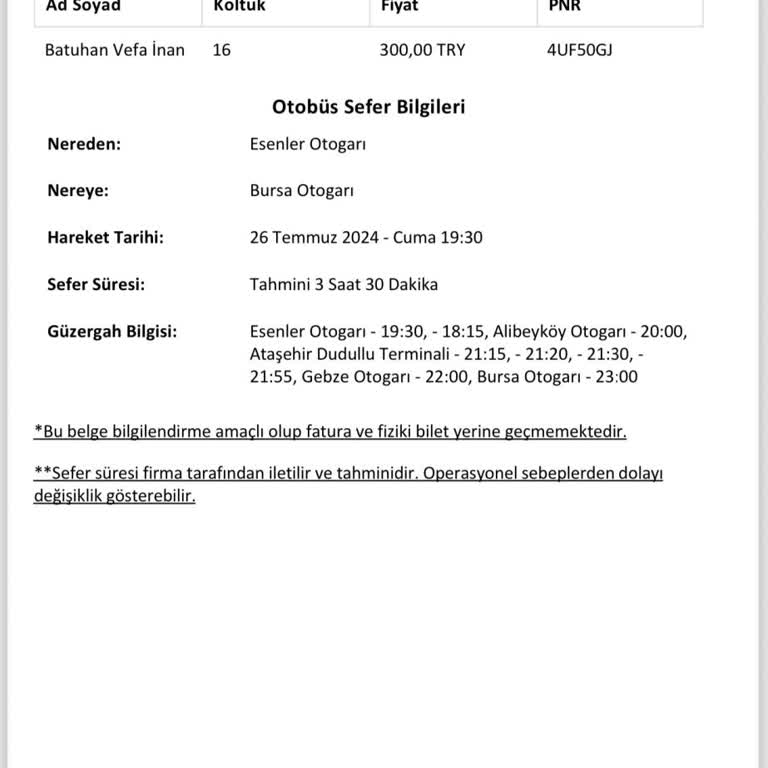 Obilet Bilet Değişim Açığa Alma