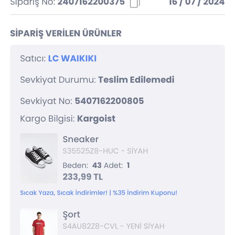 LCW Kargo Teslimat Sorunu