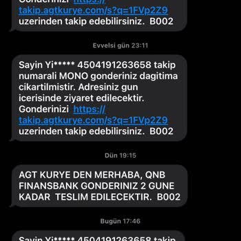 AGT Kurye (aynigunteslim.com) Kargom Teslim Edilmedi İade Edildi!