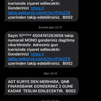 AGT Kurye (aynigunteslim.com) Kargom Teslim Edilmedi İade Edildi!
