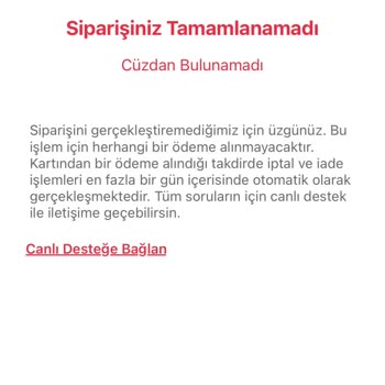 Tıkla Gelsin Parayı Çekti Ama Sipariş Verilemedi