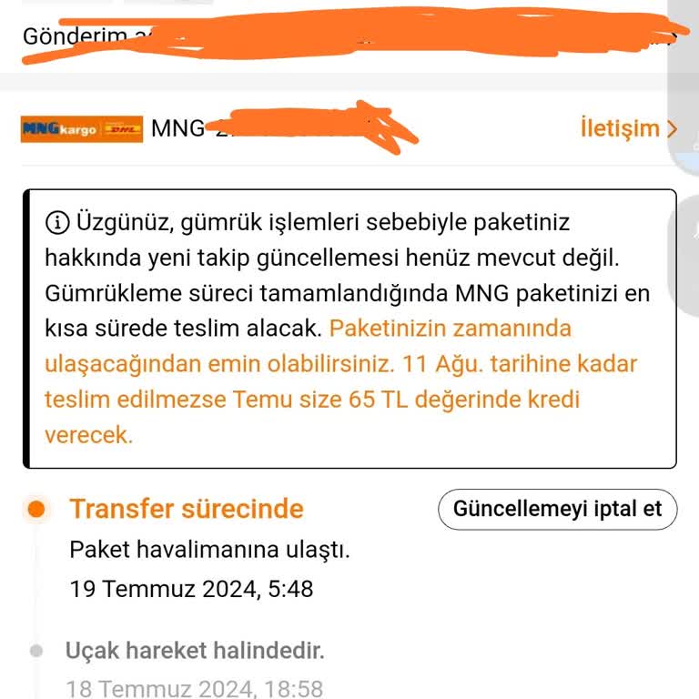 Temu Gümrükte Olan Üründen Cevap Yok