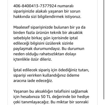 Amazon Fiyat Düzenlemesi Yüzünden Siparişimi İptal Etti