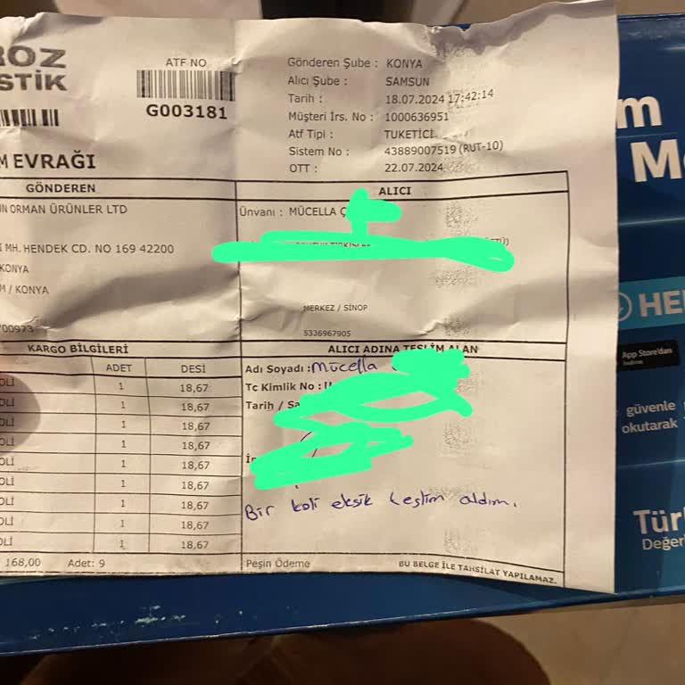 Horoz Lojistik Gönderi Geç Getirdi Ve Eksik Getirdi