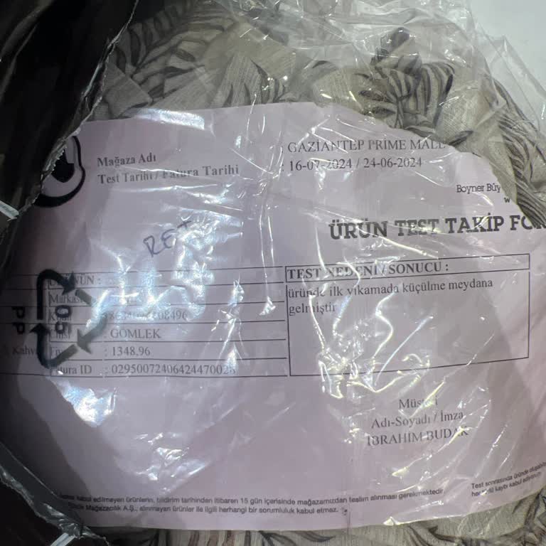 Boyner Mağazacılık Fabrika Ürünü Tek Yıkamada Küçüldü