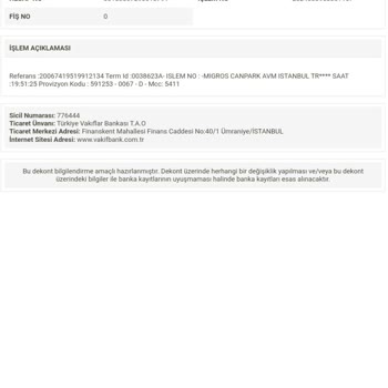 Migros İkici Kez Alınan Fazla Ödemenin İade Edilmemesi