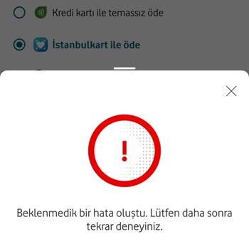 İstanbul Kart İle Vodafone Kolay Paket Yüklenmiyor!