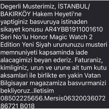 Vatan Bilgisayar Tüketici Hakem Heyeti Kararını Hiçe Sayıyor.
