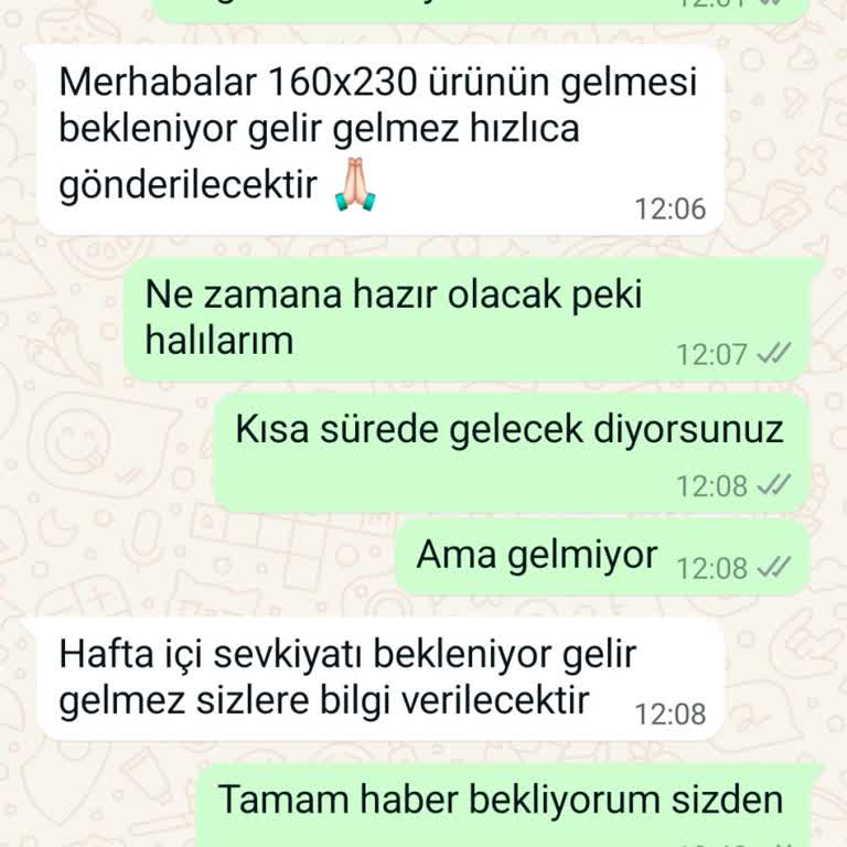 Reydeko Halı Halı Siparişim Elime Ulaşmadı
