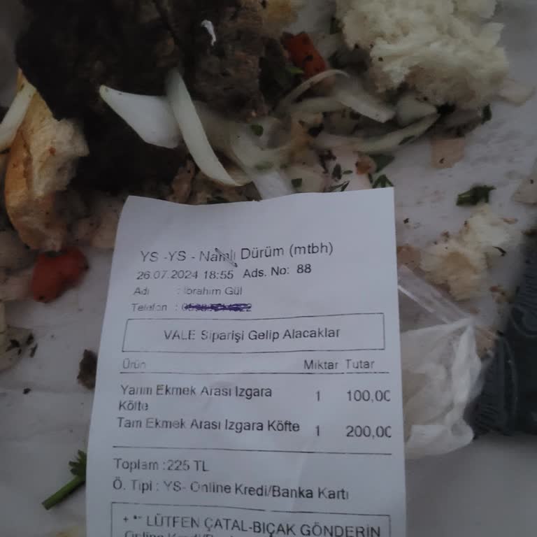 Arnavutköy Namlı Dürüm Bayat Kokmuş Köfteler