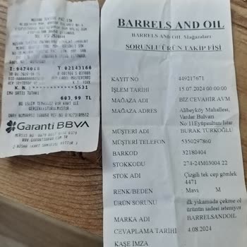 Barrels And Oil Çeken Gömlek İçin Ücret İadesi Yapmıyor!