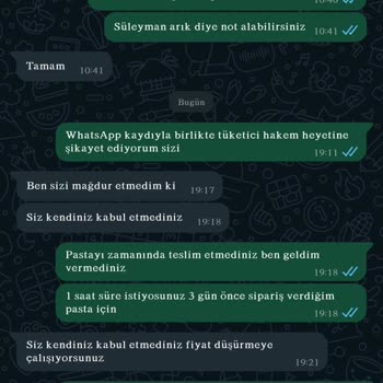Alaşehir Kardeşler Pastanesi Siparişi Teslim Etmedi