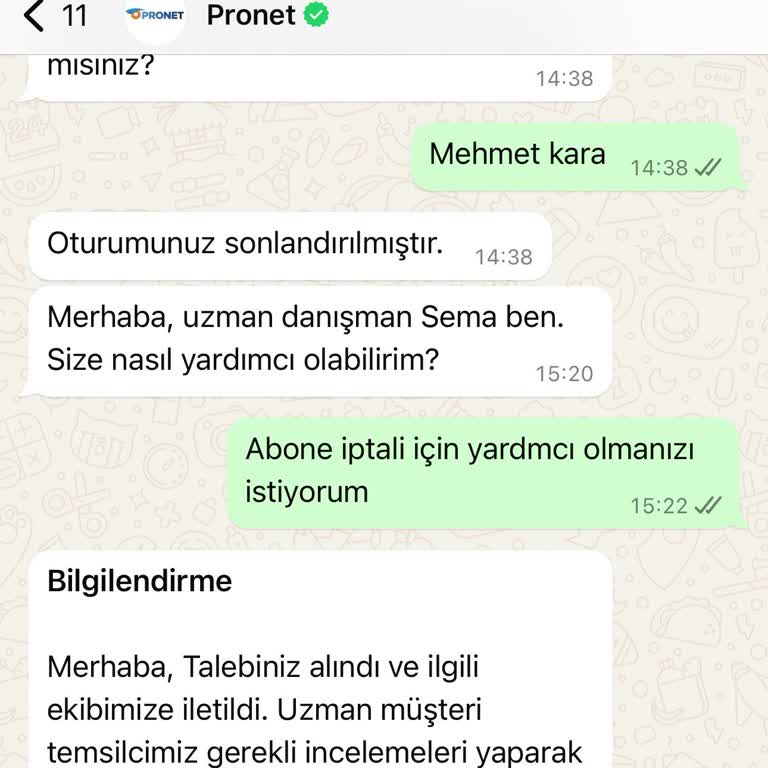 Pronet Güvenlik Sistemleri İptal