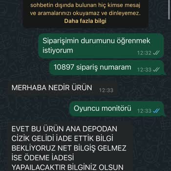 Güvenlik Market Gelmeyen Ve Para İadesi Yapılmayan Ürün