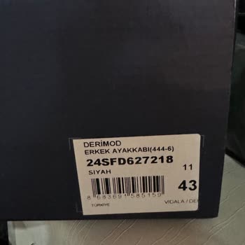 Derimod Ayakkabının Numaralarını Kontrol Edilmeden Göndermesi