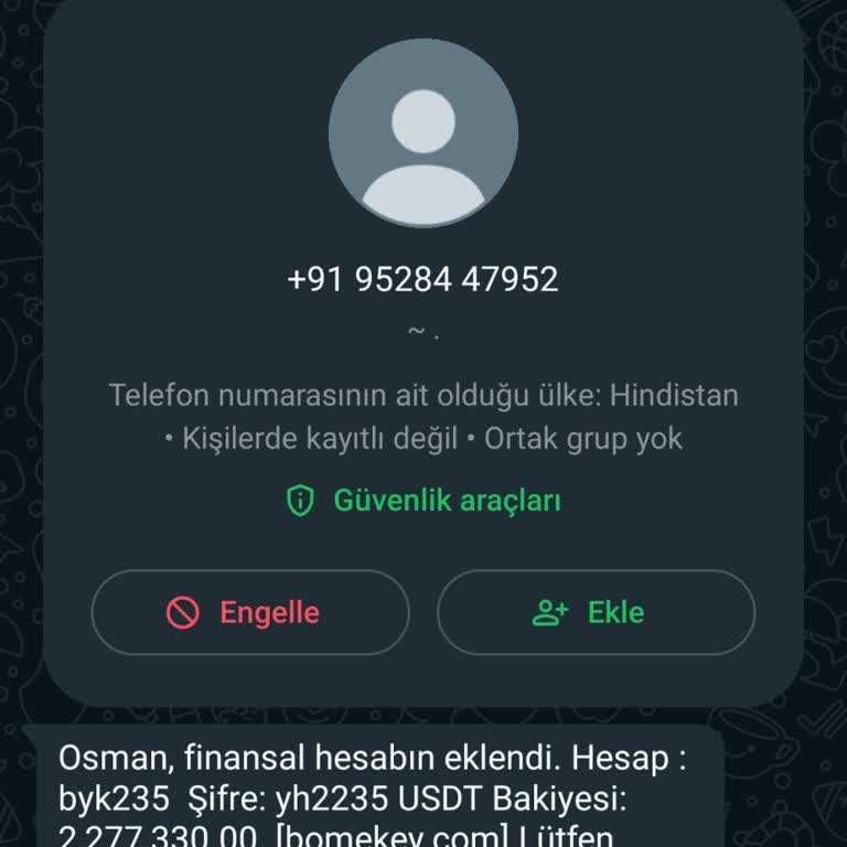 WhatsApp Bomokey.com WhatsApp Sorumlu Değilim Tanımıyorum