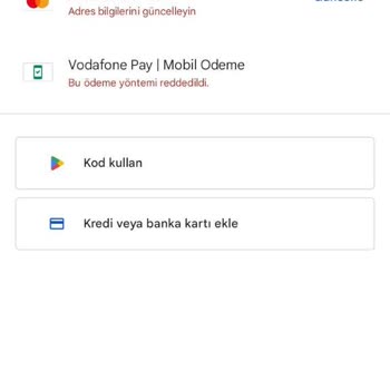 Vodafone Pay Ödeme Reddedildi Alışveriş Yapılmıyor