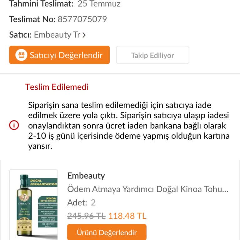 Trendyol Müşterisini Mağdur Ediyor Güven Vermiyor