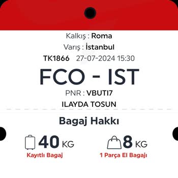 Türk Hava Yolları Ek Bagaj Hakkımı Uçuşuma Bağlamadı