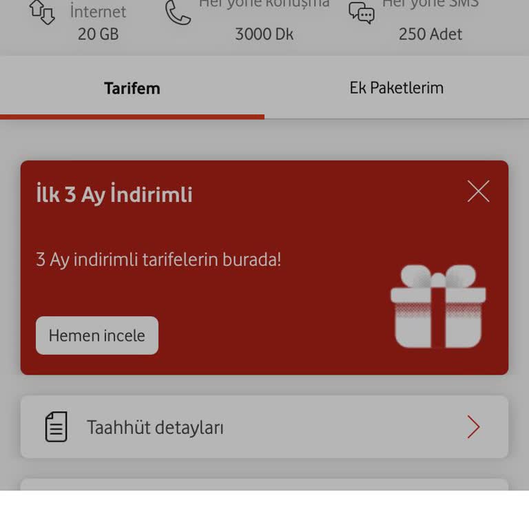 Vodafone Faturalı Hat Taahhüt Sorunu