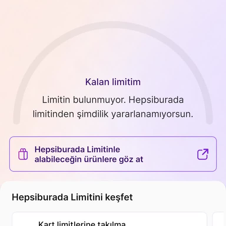 Hepsiburada Limitim Haberim Olmadan Bilgi Verilmeden Sıfırlandı.