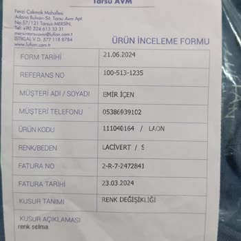 Lufian Ürünün Renginin Solması