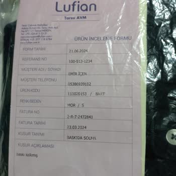 Lufian Ürünün Renginin Solması