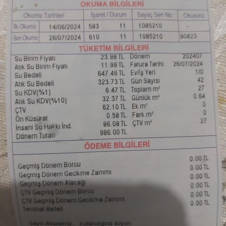 İBB - İstanbul Büyükşehir Belediyesi Su Satının Bozuk Olması