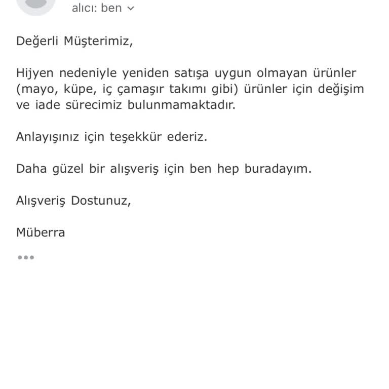 Boyner Mayo İade Kabul Etmiyor