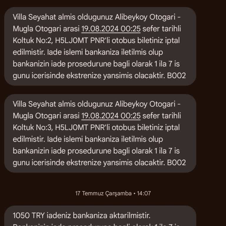 Obilet Bilet İade Ücreti Tarafıma Aktarılmıyor