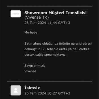 Vivense Ürün Tamiri Yapmamak