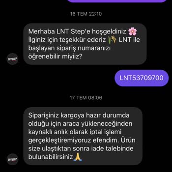 LNT Step Sipariş İptal Etmiyorlar Kargoya Da Vermiyorlar Dalga Geçiyorlar