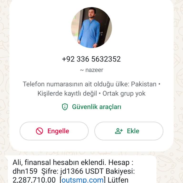 WhatsApp Şahsıma Ait Değildir