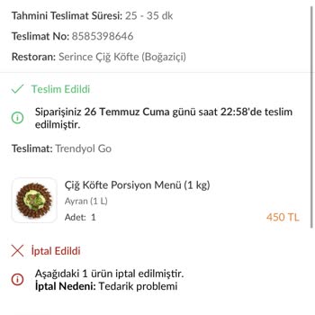 Trendyol GO Yemek Asistan Mağduriyeti